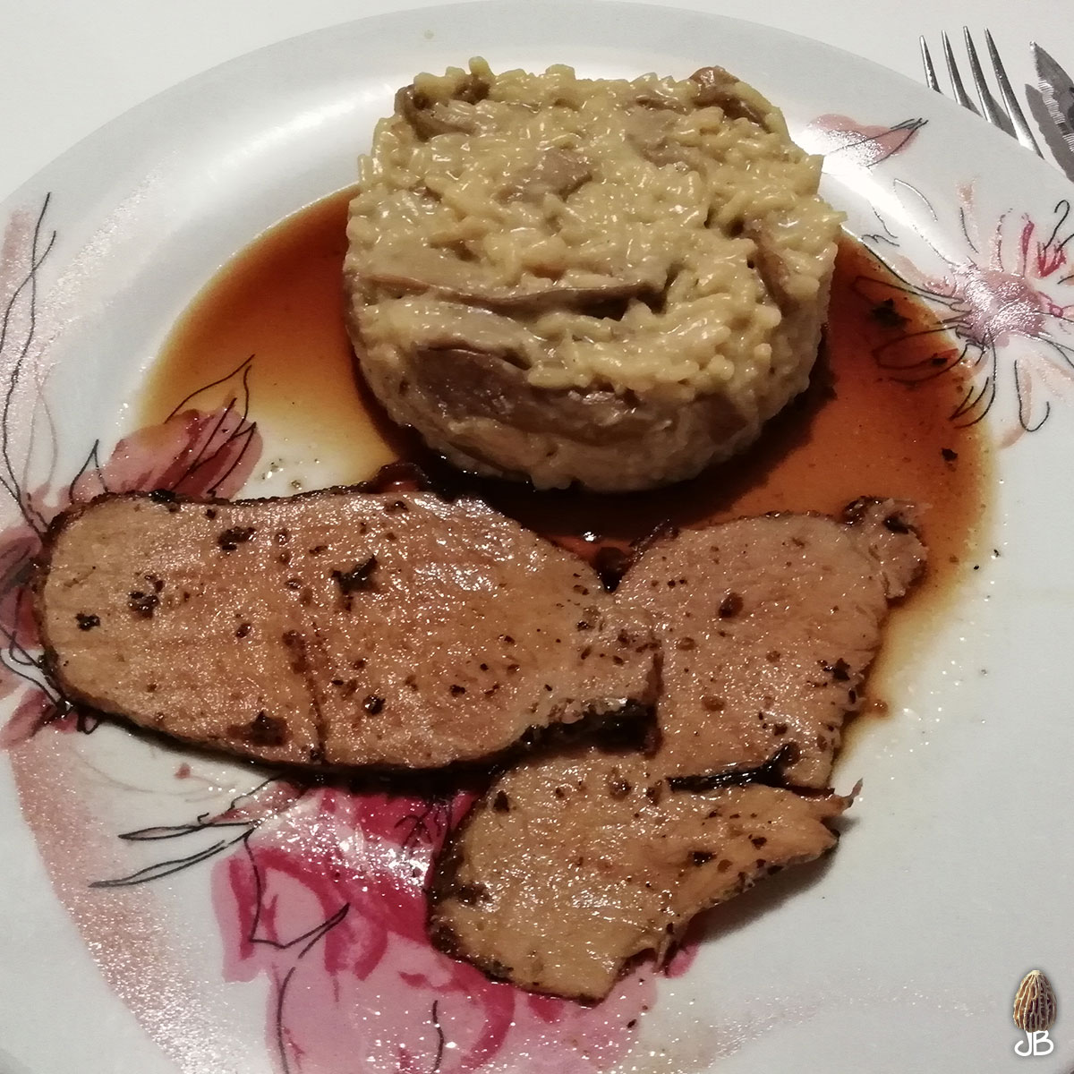 Risotto amanites des Césars, fêta et lait de coco